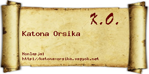 Katona Orsika névjegykártya